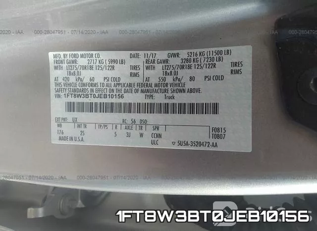 1FT8W3BT0JEB10156 фото 10