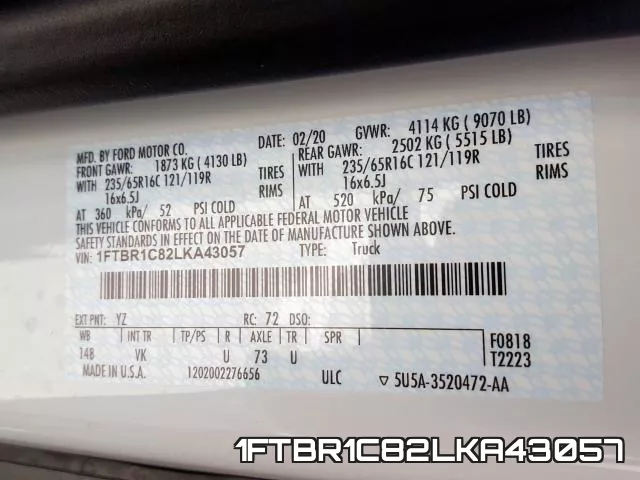 1FTBR1C82LKA43057 фото 2