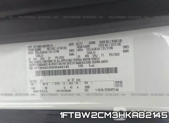 1FTBW2CM3HKA82145 фото 10
