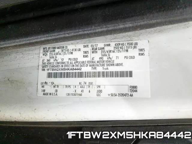 1FTBW2XM5HKA84442 фото 2