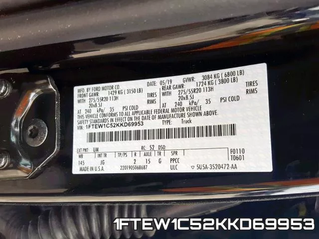 1FTEW1C52KKD69953 фото 2