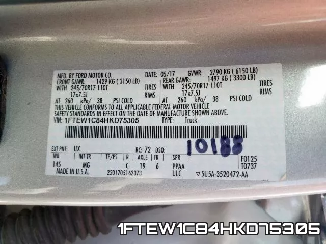 1FTEW1C84HKD75305 фото 2