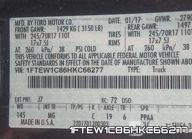 1FTEW1C86HKC66277 фото 10