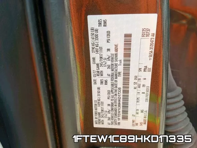 1FTEW1C89HKD17335 фото 2