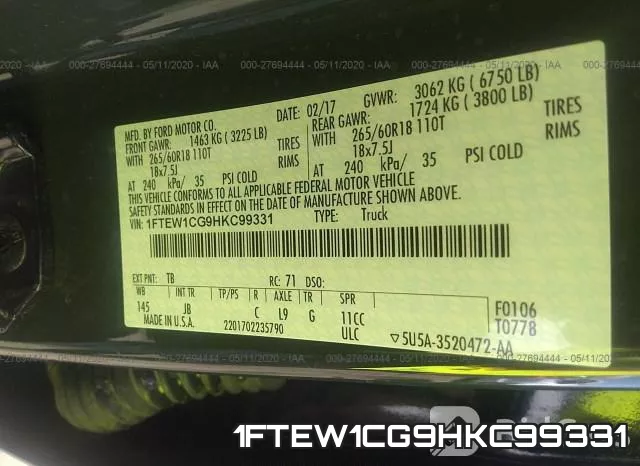 1FTEW1CG9HKC99331 фото 10