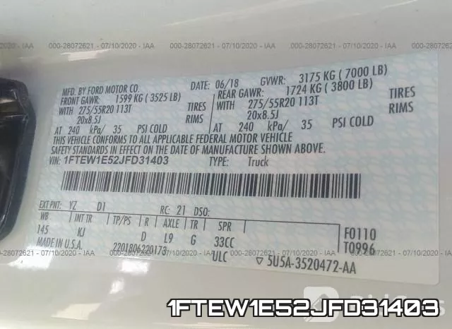 1FTEW1E52JFD31403 фото 10