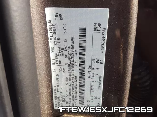 1FTEW1E5XJFC12269 фото 2