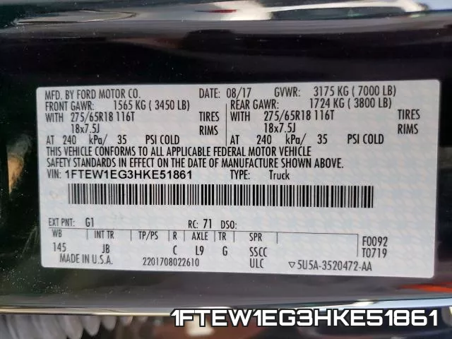 1FTEW1EG3HKE51861 фото 2