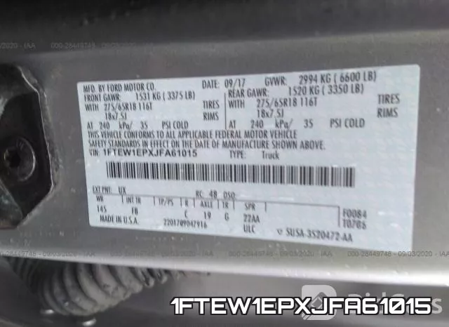 1FTEW1EPXJFA61015 фото 10