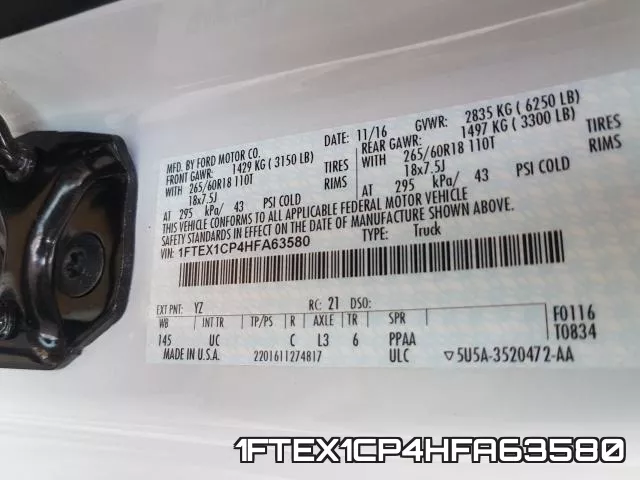 1FTEX1CP4HFA63580 фото 2