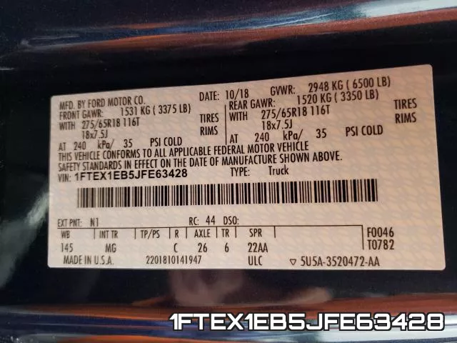 1FTEX1EB5JFE63428 фото 2