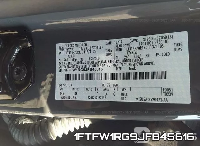 1FTFW1RG9JFB45616 фото 10