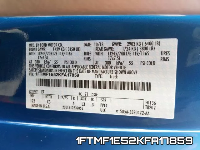 1FTMF1E52KFA17859 фото 2