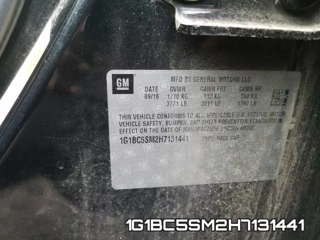 1G1BC5SM2H7131441 фото 2