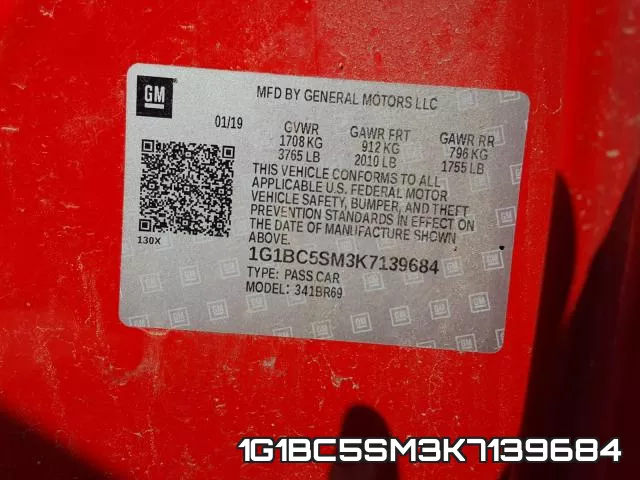 1G1BC5SM3K7139684 фото 2