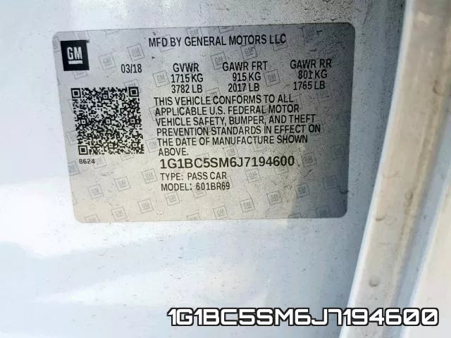 1G1BC5SM6J7194600 фото 2