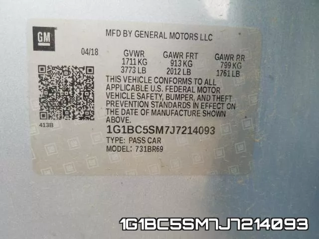 1G1BC5SM7J7214093 фото 2
