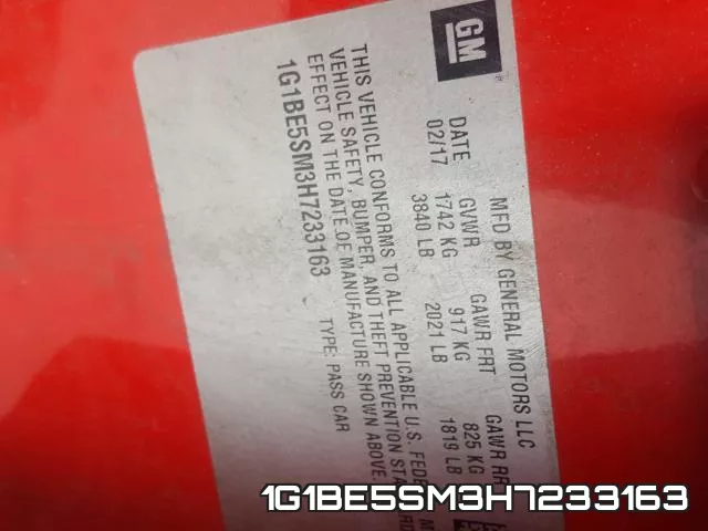 1G1BE5SM3H7233163 фото 2