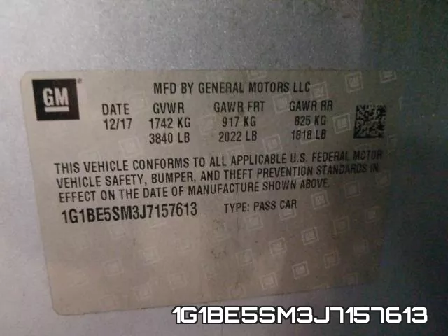 1G1BE5SM3J7157613 фото 2
