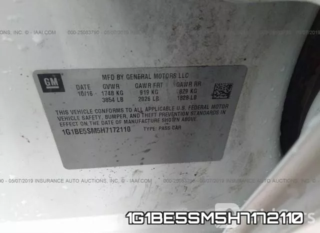 1G1BE5SM5H7172110 фото 10