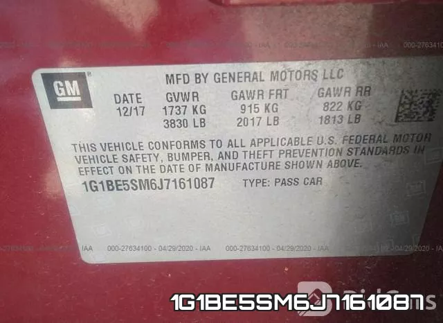 1G1BE5SM6J7161087 фото 10