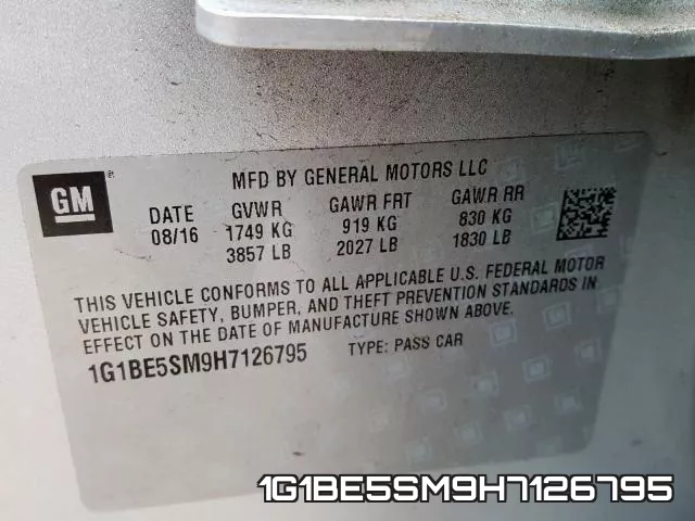 1G1BE5SM9H7126795 фото 2