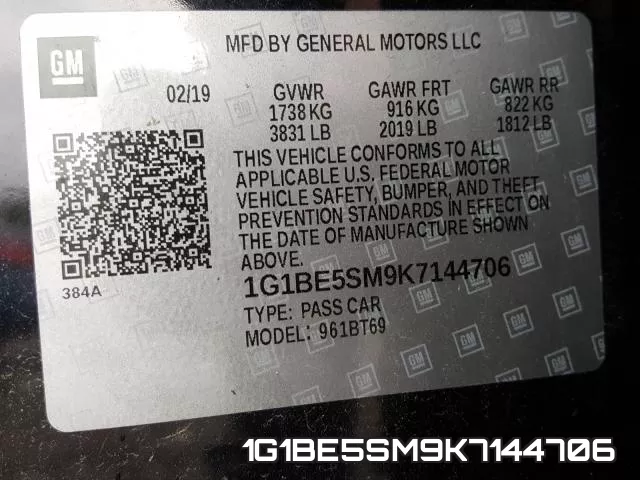 1G1BE5SM9K7144706 фото 2