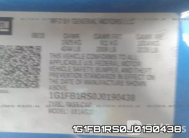 1G1FB1RS0J0190438 фото 10