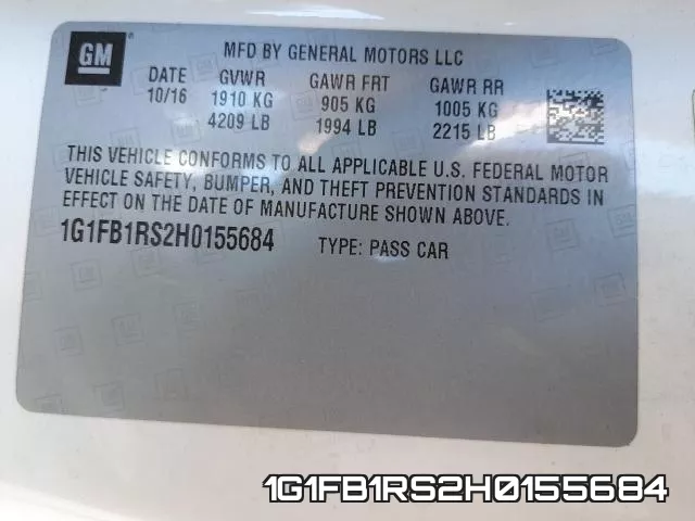 1G1FB1RS2H0155684 фото 2