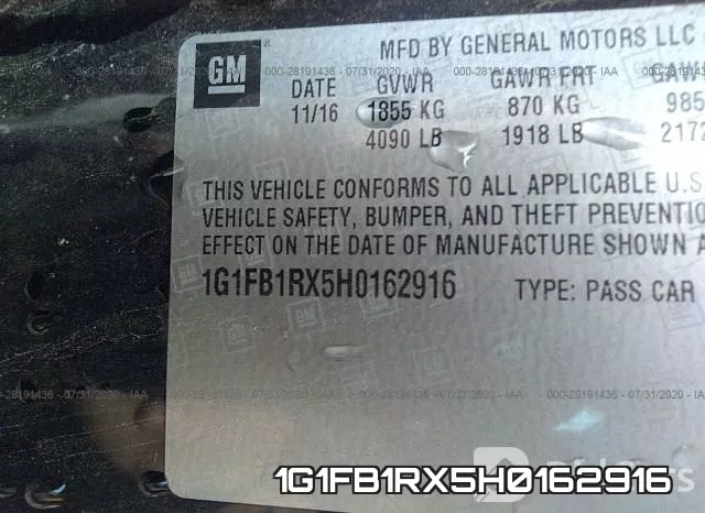 1G1FB1RX5H0162916 фото 10