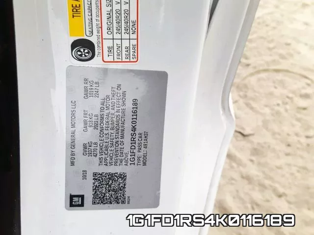 1G1FD1RS4K0116189 фото 2