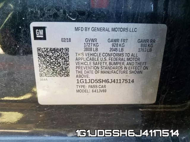 1G1JD5SH6J4117514 фото 2