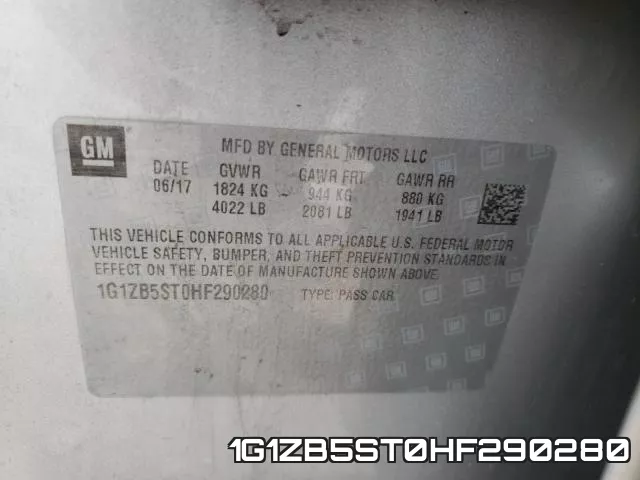 1G1ZB5ST0HF290280 фото 2
