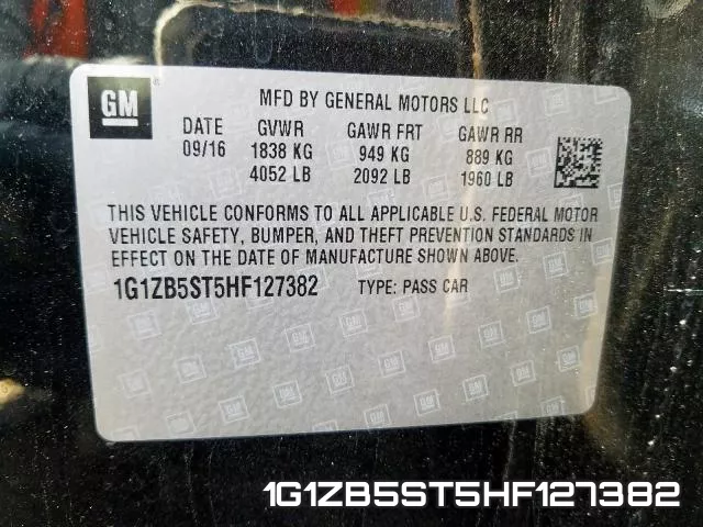 1G1ZB5ST5HF127382 фото 2