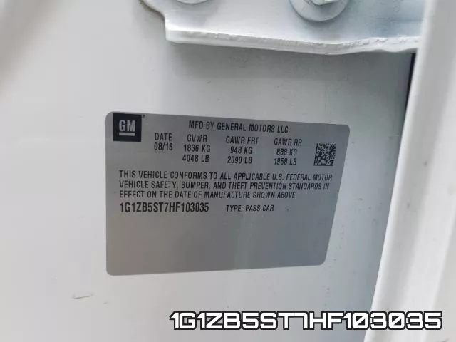 1G1ZB5ST7HF103035 фото 2