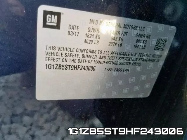 1G1ZB5ST9HF243006 фото 2