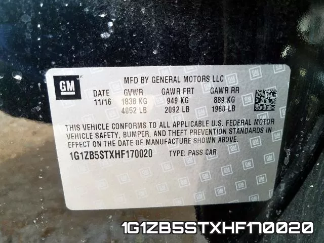 1G1ZB5STXHF170020 фото 2