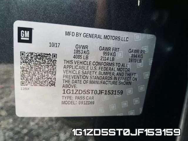 1G1ZD5ST0JF153159 фото 2
