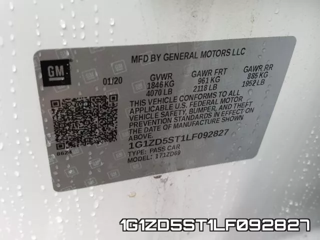 1G1ZD5ST1LF092827 фото 2