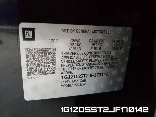 1G1ZD5ST2JF170142 фото 2