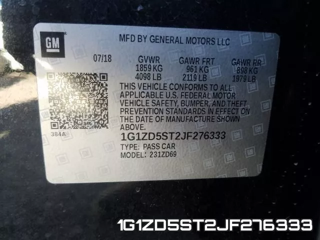 1G1ZD5ST2JF276333 фото 2