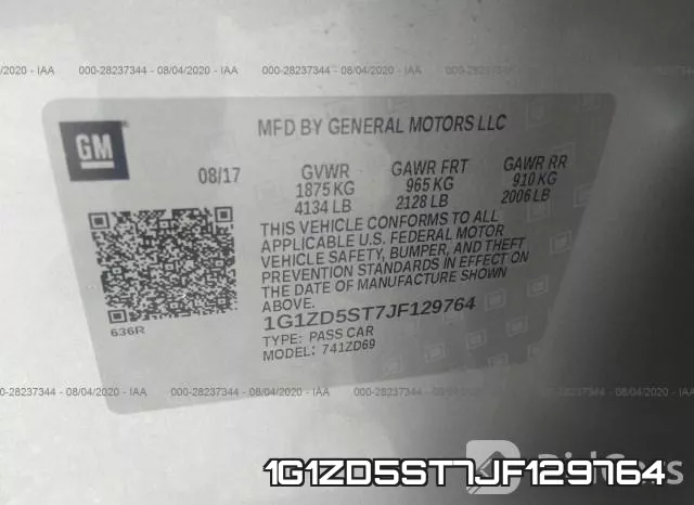 1G1ZD5ST7JF129764 фото 10