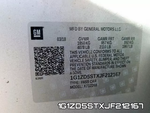 1G1ZD5STXJF212167 фото 2