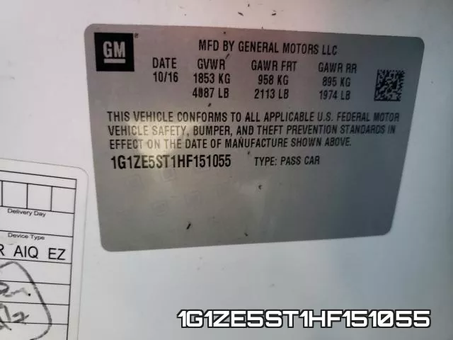 1G1ZE5ST1HF151055 фото 2