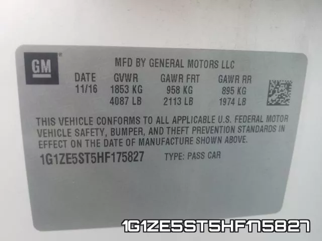 1G1ZE5ST5HF175827 фото 2
