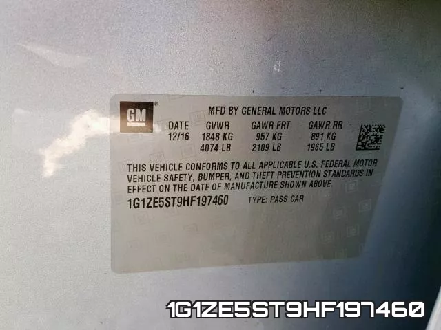 1G1ZE5ST9HF197460 фото 2