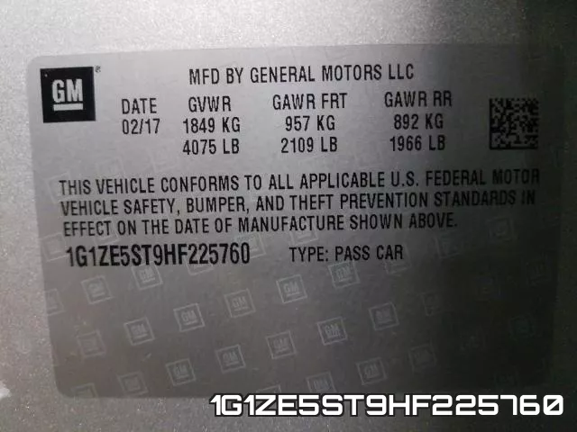 1G1ZE5ST9HF225760 фото 2