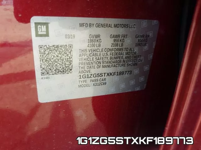 1G1ZG5STXKF189773 фото 2