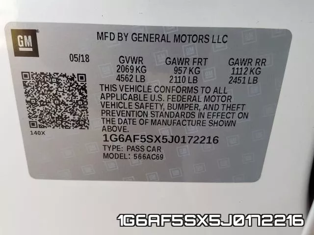 1G6AF5SX5J0172216 фото 2