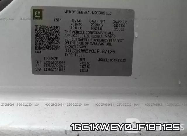 1GC1KWEY0JF187125 фото 10